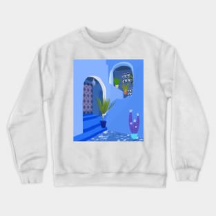 Blue city, Morocco Crewneck Sweatshirt